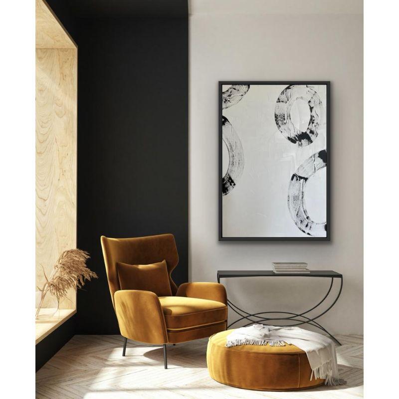 Circle Formation 1, Original painting, Modern, Circle art, monochromatic art For Sale 2
