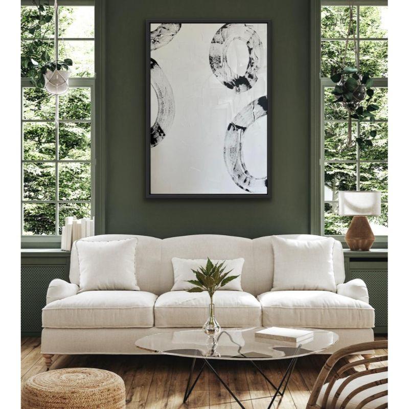 Circle Formation 1, Original painting, Modern, Circle art, monochromatic art For Sale 3