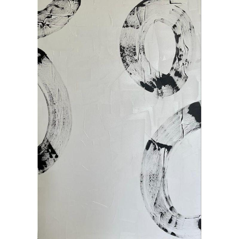 Fleur Park Landscape Painting - Circle Formation 1, Original painting, Modern, Circle art, monochromatic art