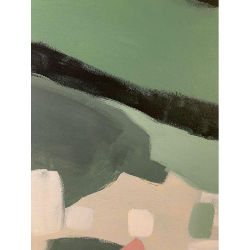 Coastal Abstraction Green and Pink, Fleur Park, Paintings for interiors For Sale 1