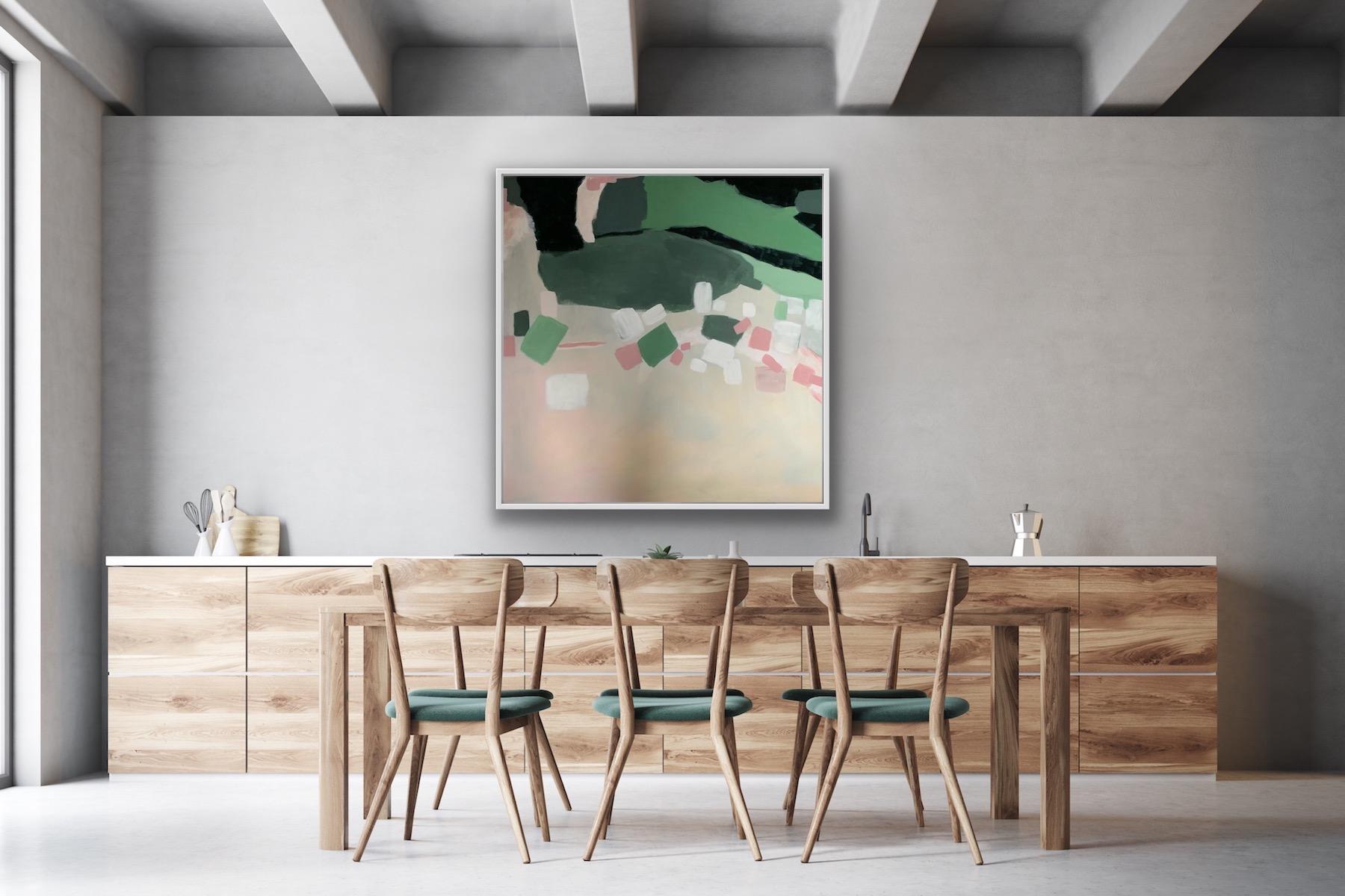 Coastal Abstraction Green and Pink, Fleur Park, Paintings for interiors For Sale 3
