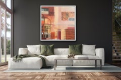 Countryside VS City 2, Original painting, Abstract Landscape, Geometric, Pattern