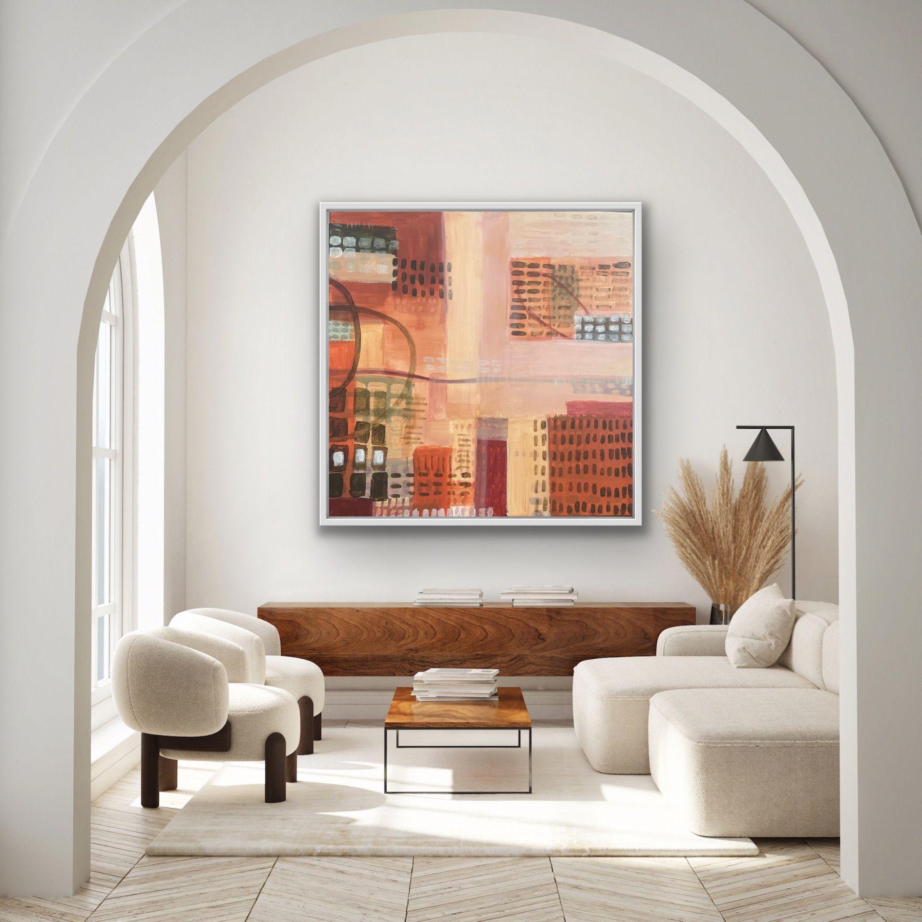 Countryside VS City 2, Original painting, Abstract Landscape, Geometric, Pattern For Sale 2