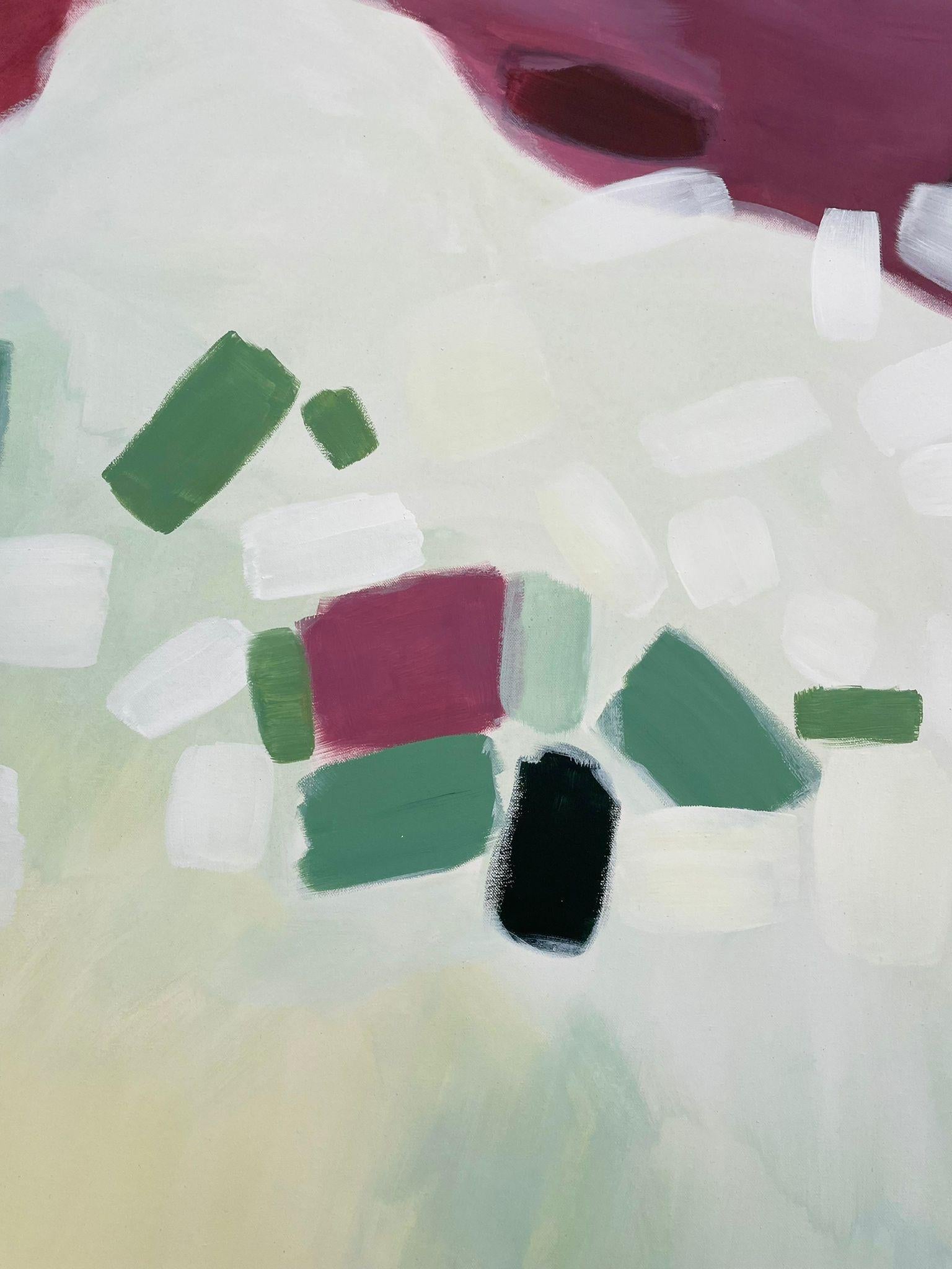 Diptych of Coastal Abstraction Green and Pink and Pink Coastal Reflections For Sale 5