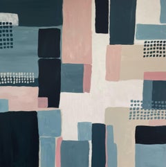 Diptych of Field Patterns, Original panting, Abstract, Geometric, Patterns