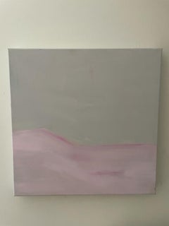 Dusk and Endless Fields diptych, Original panting, Abstract, Pink art