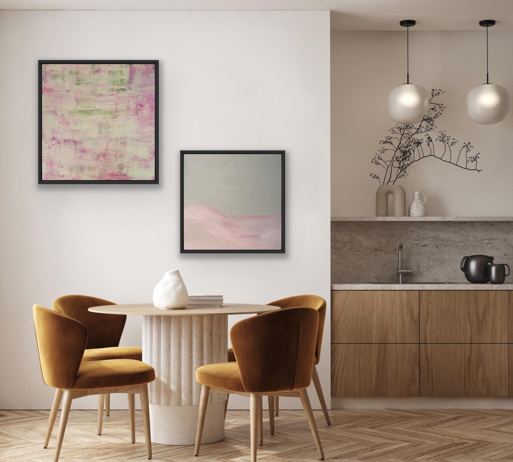 Dittico Crepuscolo e Campi Infiniti, Originale, Astratto, Arte rosa in vendita 4