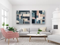 Diptyque de motifs de champs Peinture acrylique sur toile de Fleur Park, 2022