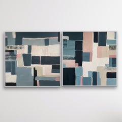 Field Patterns Diptych Acrylic on Canvas Painting by Fleur Park, 2022