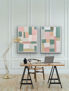 Pastel Fields by Fleur Park, Abstract Original Painting, Abstract Landscape Art