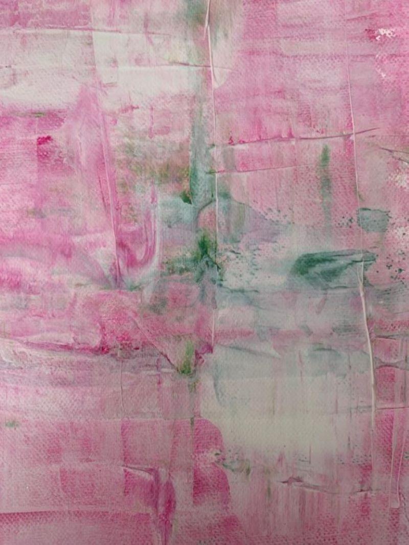 Pink Horizan, pintura abstracta, pintura de paisajes, impresionista - Painting Abstracto de Fleur park