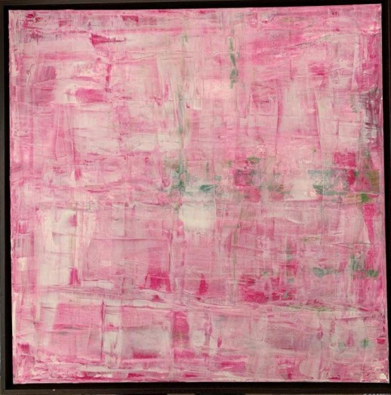 Pink Horizan, pintura abstracta, pintura de paisajes, impresionista en venta 1