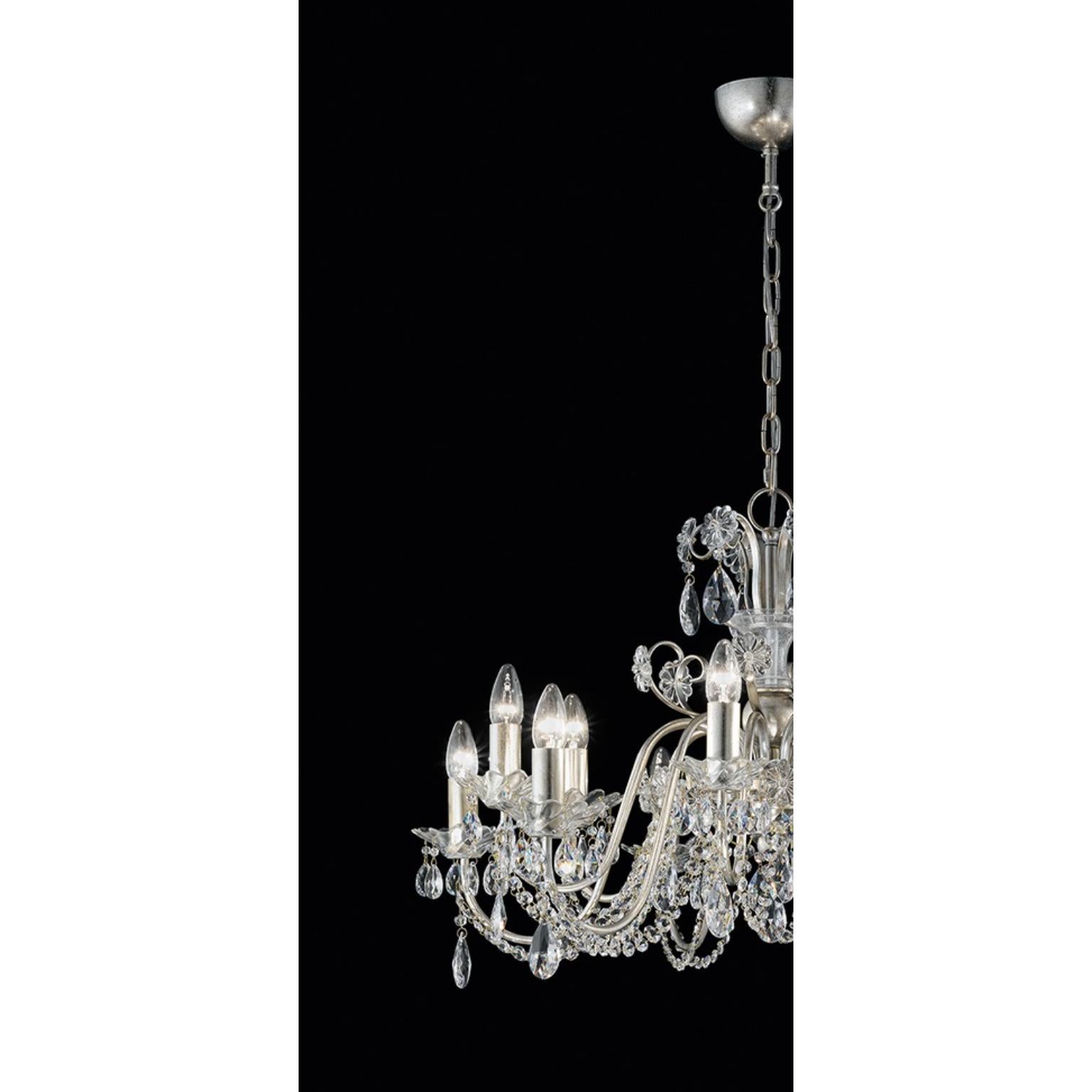 Italian Fleur Rugiada 12 Chandelier by MM Lampadari For Sale