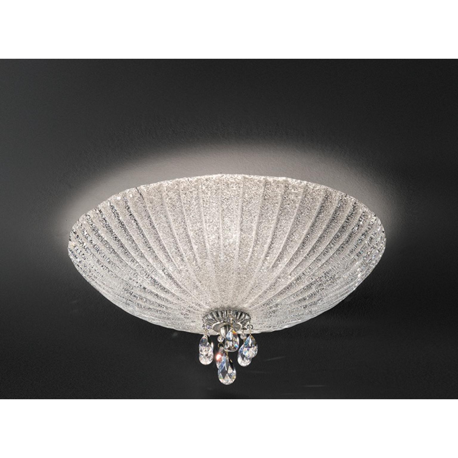 Grand support encastré Fleur Rugiada de MM Lampadari
Dimensions : Ø 50 x H 25 cm : Ø 50 x H 25 cm. 
Matériaux : Métal et verre de Murano.

Disponible en deux tailles différentes. Toutes nos lampes peuvent être câblées en fonction de chaque pays. Si