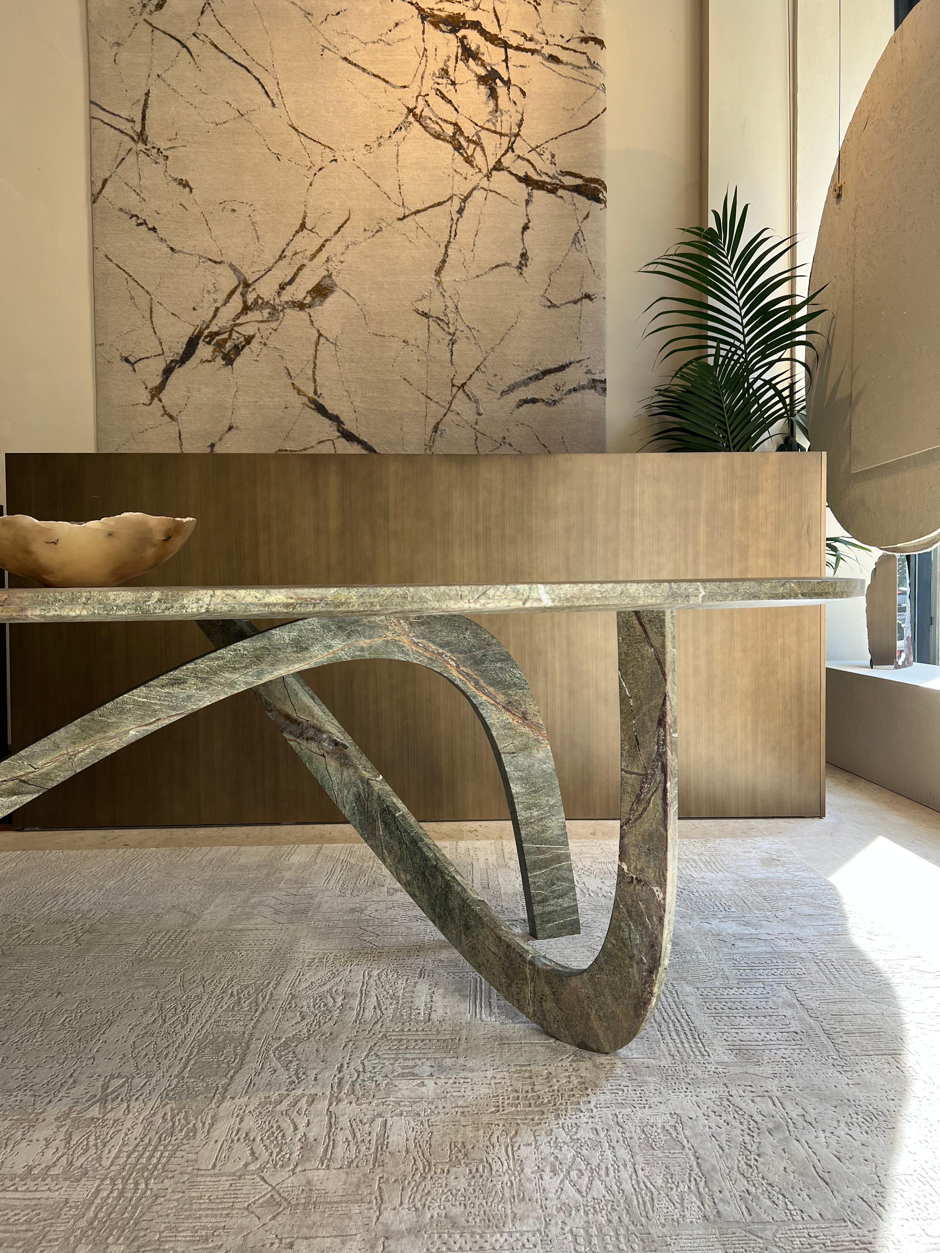 Table de salle à manger contemporaine sculpturale en marbre Fleur par dAM Atelier en vente 3