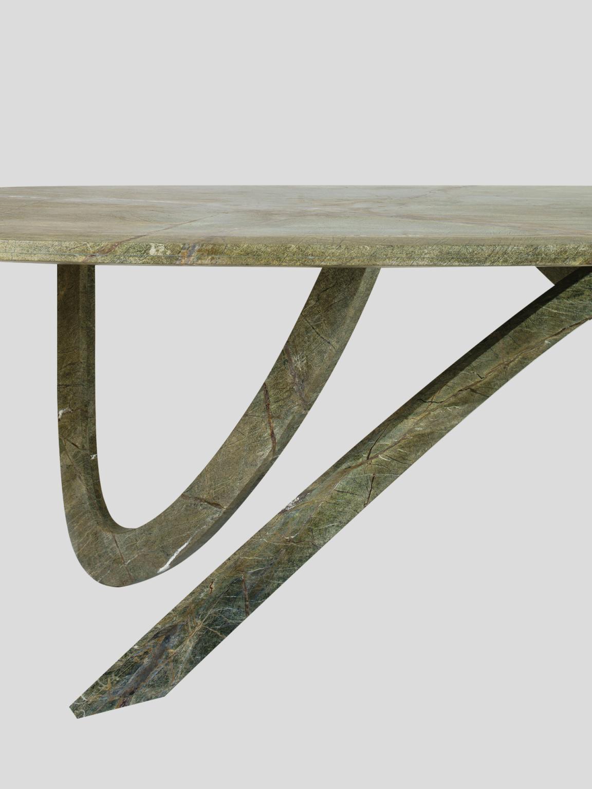 italien Table de salle à manger contemporaine sculpturale en marbre Fleur par dAM Atelier en vente