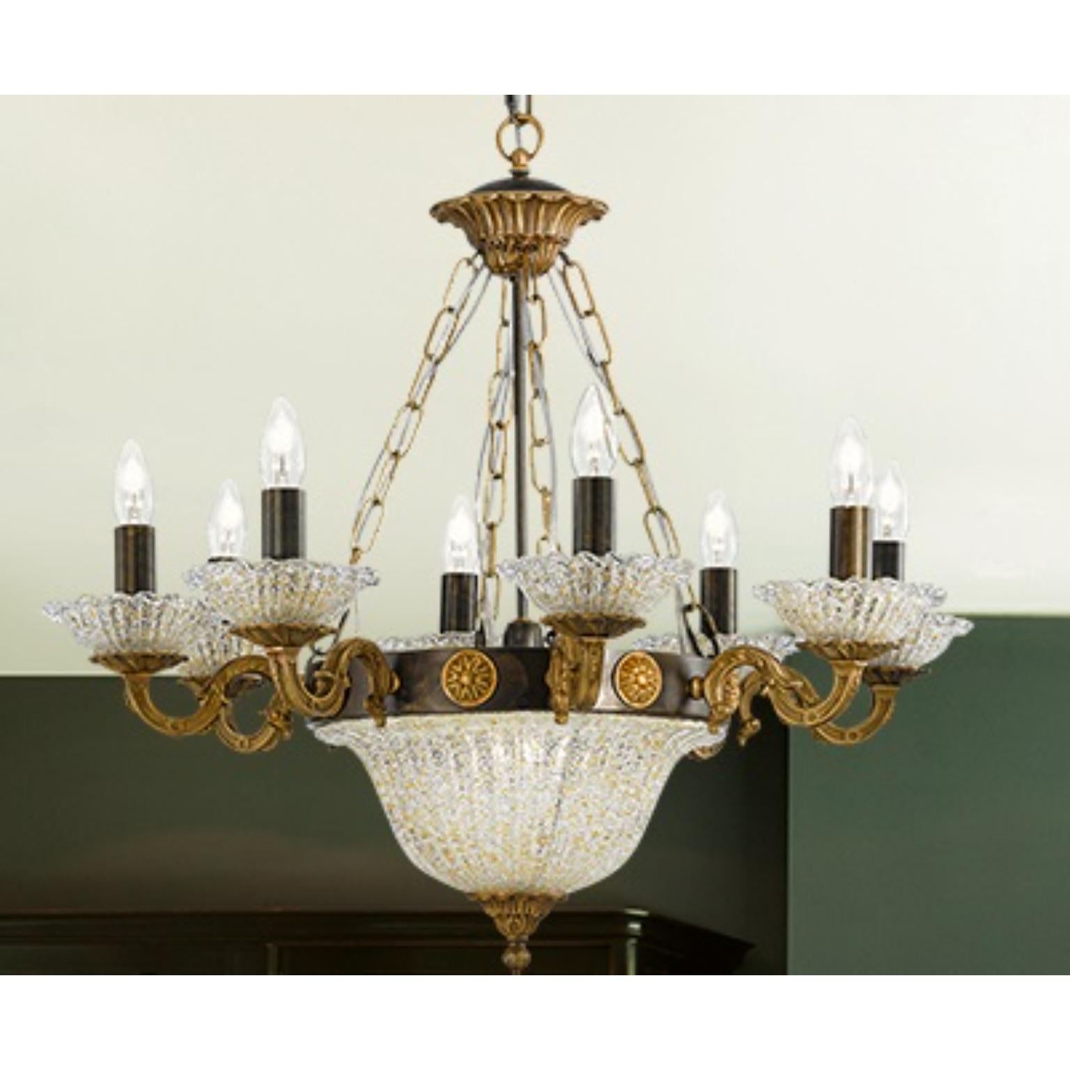 Lámpara Fleur Sparta de MM Lampadari
Dimensiones: Ø 74 x H 70 cm. 
Materiales: Metal y cristal de Murano.

Todas nuestras lámparas pueden cablearse según cada país. Si se vende a EE.UU., se cableará para ese país, por ejemplo. Póngase en contacto