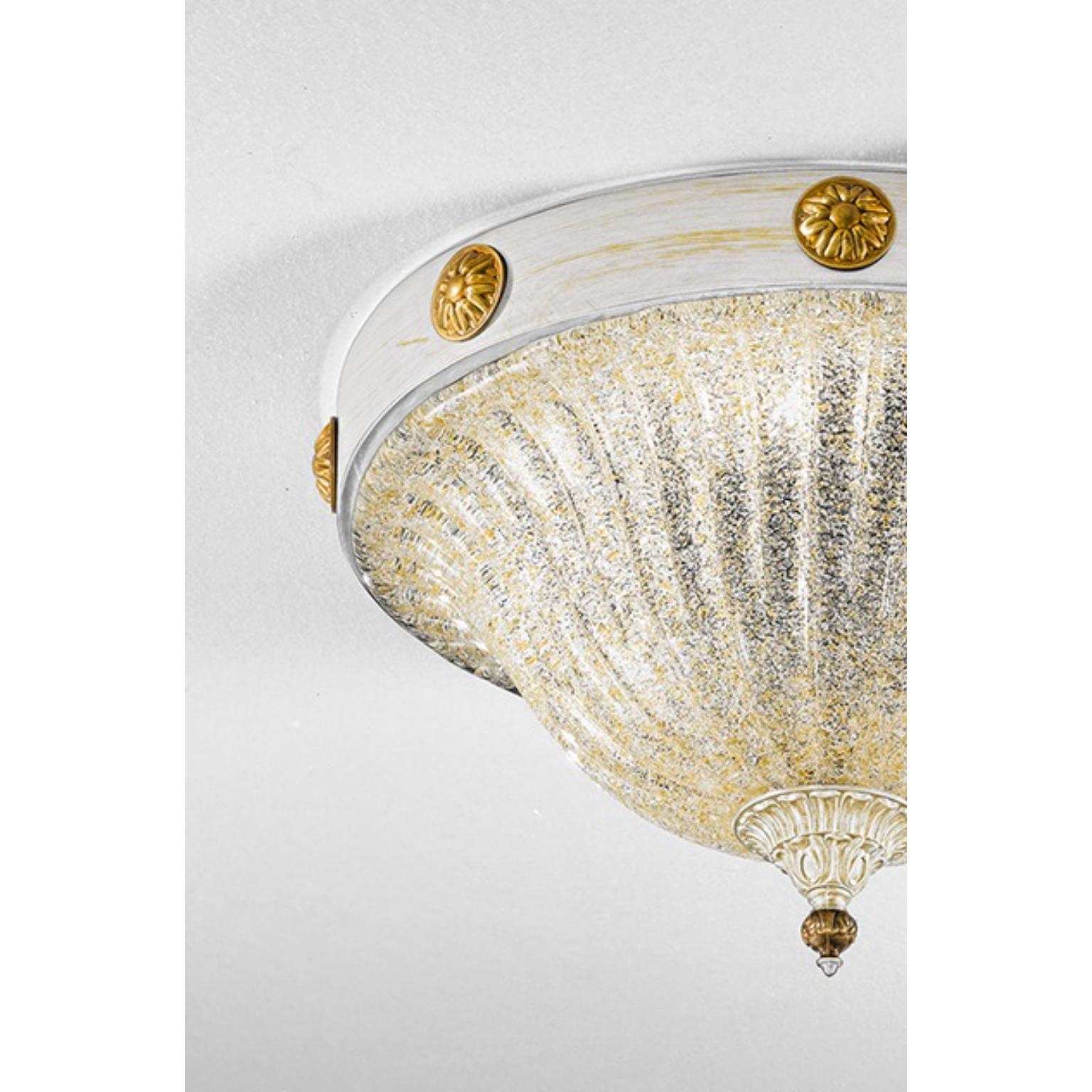 Italian Fleur Sparta Flush Mount by MM Lampadari For Sale