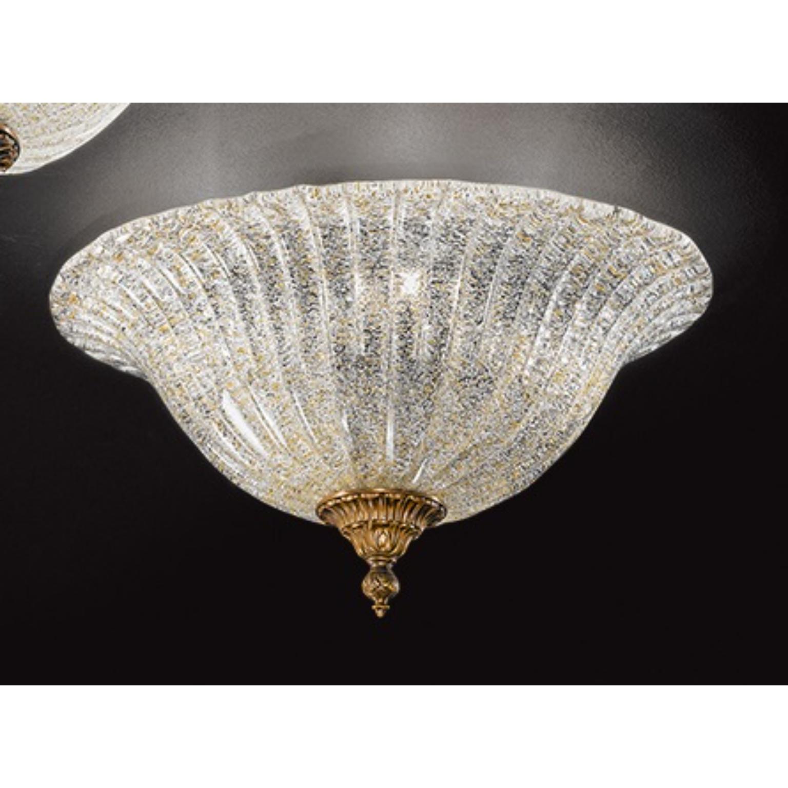Italian Fleur Sparta Flush Mount by MM Lampadari For Sale