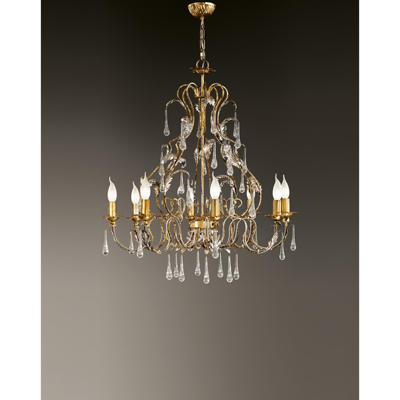 Lámpara Fleur Villa 8 de MM Lampadari
Dimensiones: Ø 78 x A 80 cm. 
Materiales: Metal y cristal.

Todas nuestras lámparas pueden cablearse según cada país. Si se vende a EE.UU., se cableará para ese país, por ejemplo. Póngase en contacto con
