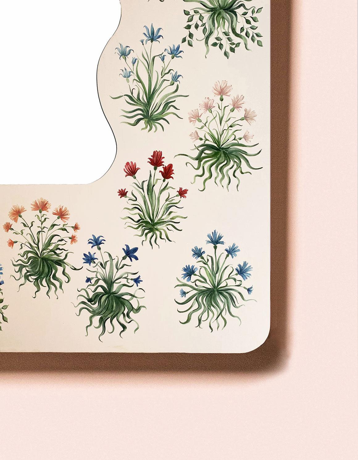 American Fleur x Riley Sheehey Jaipur Print Small Mirror For Sale
