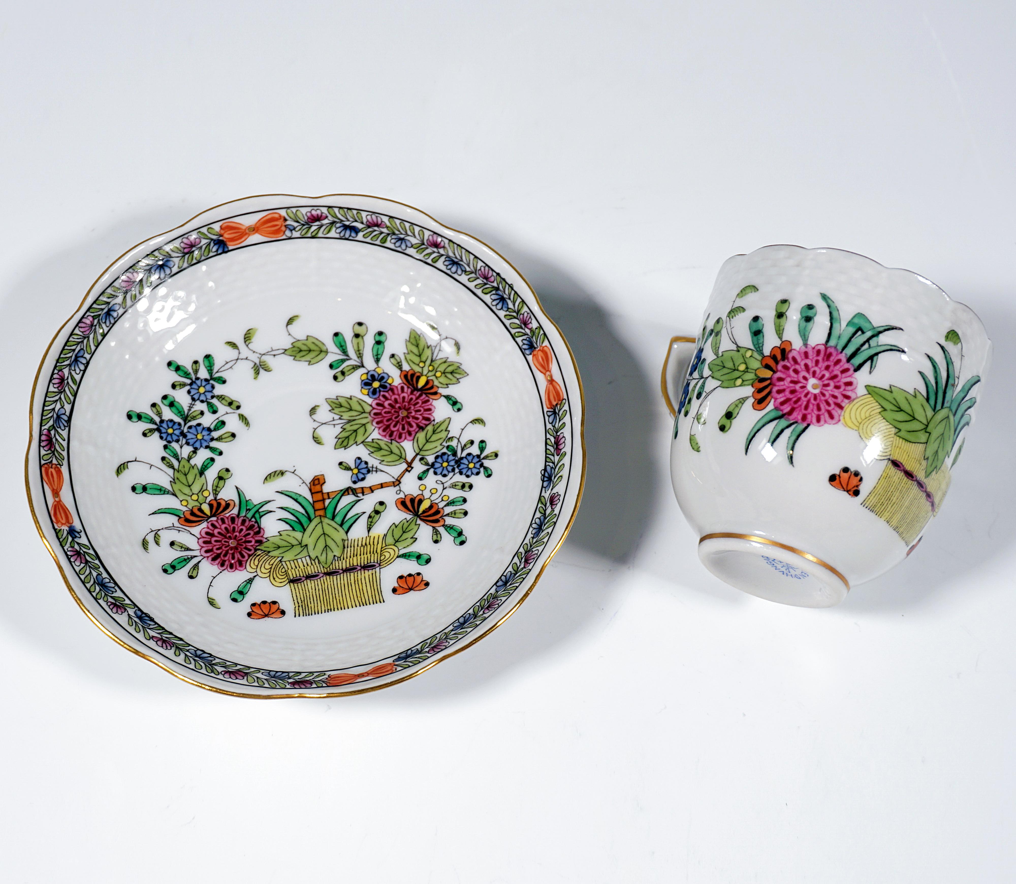 Fleurs Des Indes, Couchtisch für 8 Personen, Herend Ungarn, 20. Jahrhundert 2
