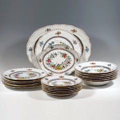 Fleurs Des Indes Dinner Set For 6 Persons, Herend Hungary, 20th Century