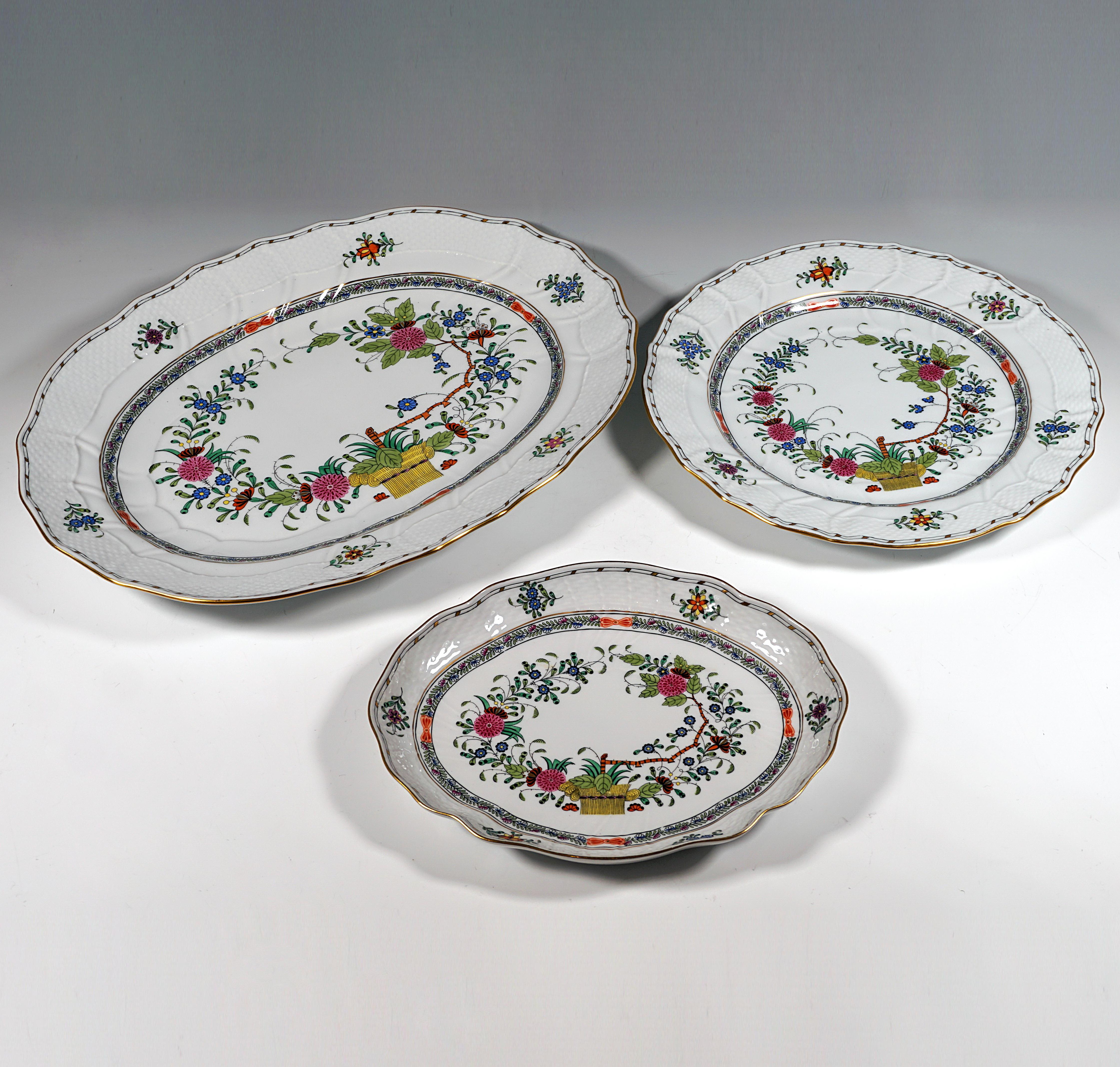 Other Fleurs Des Indes Dinner Set For 6 Persons, Herend Hungary, 20th Century