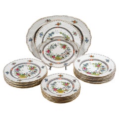 Retro Fleurs Des Indes Dinner Set For 6 Persons, Herend Hungary, 20th Century