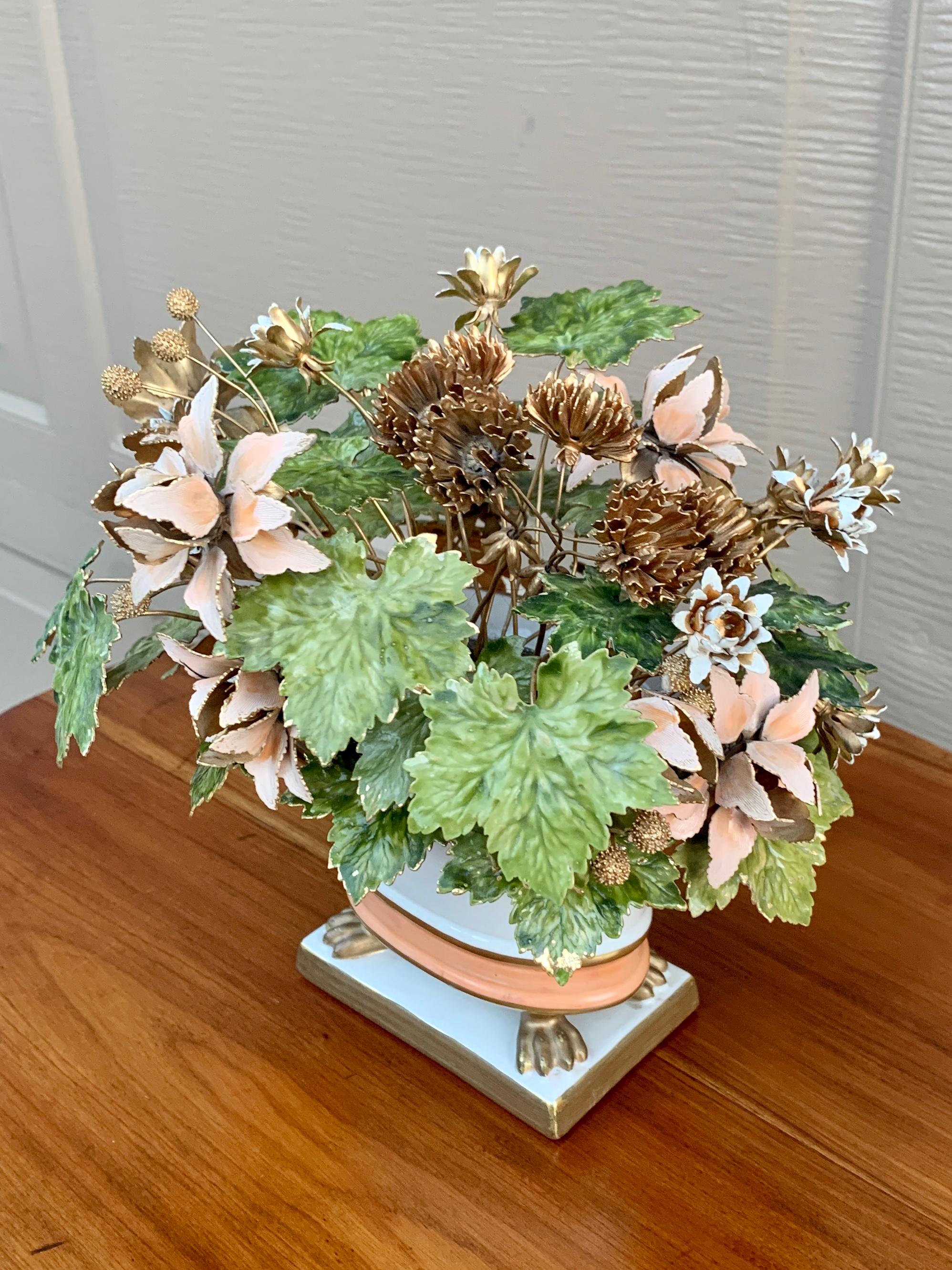 Neoclassical Fleurs Des Siècles Enamel Flower Bouquet by Jane Hutcheson for Gorham For Sale