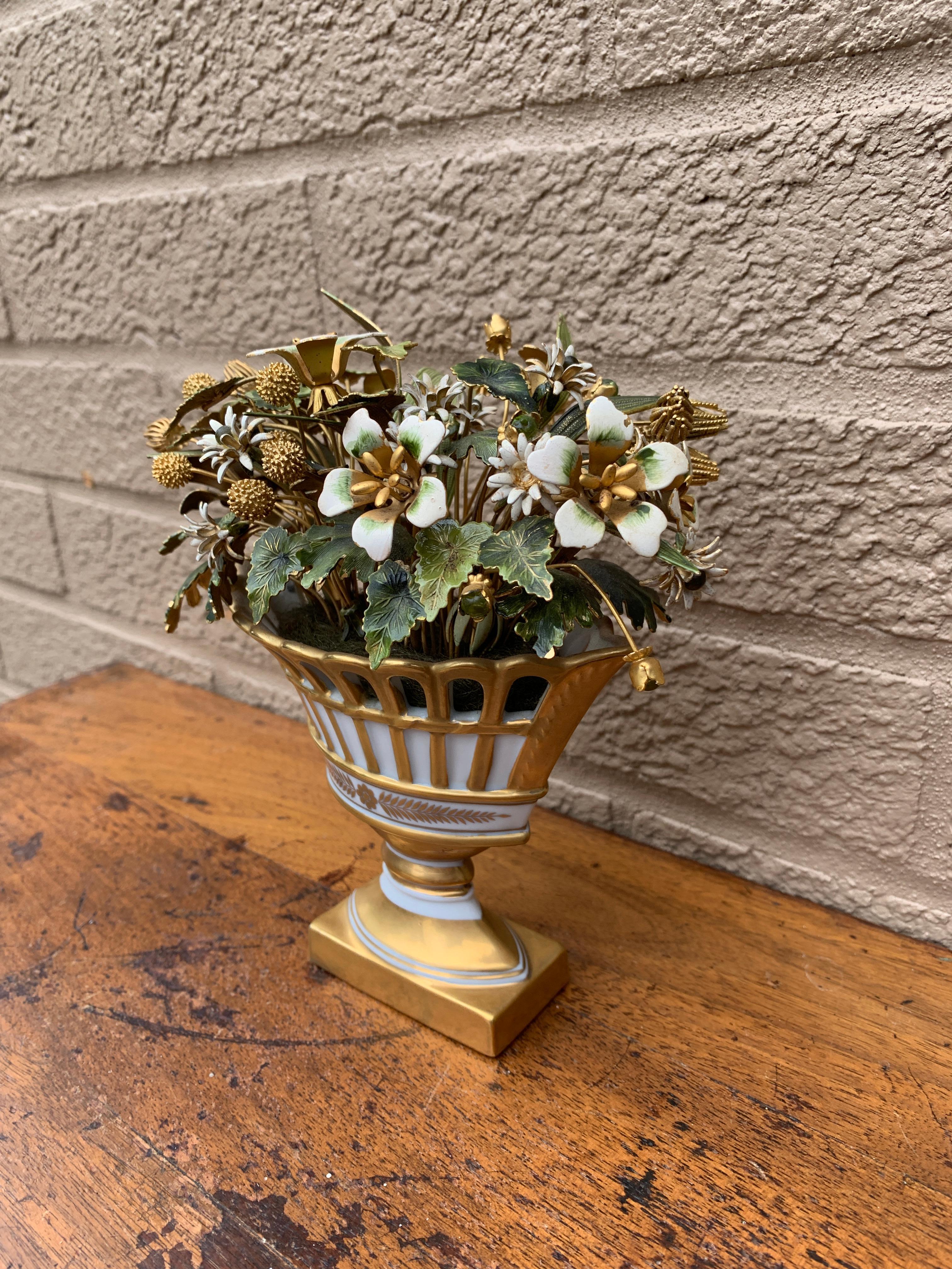 French Provincial Fleurs Des Siècles Enamel Flower Bouquet by Jane Hutcheson for Gorham For Sale