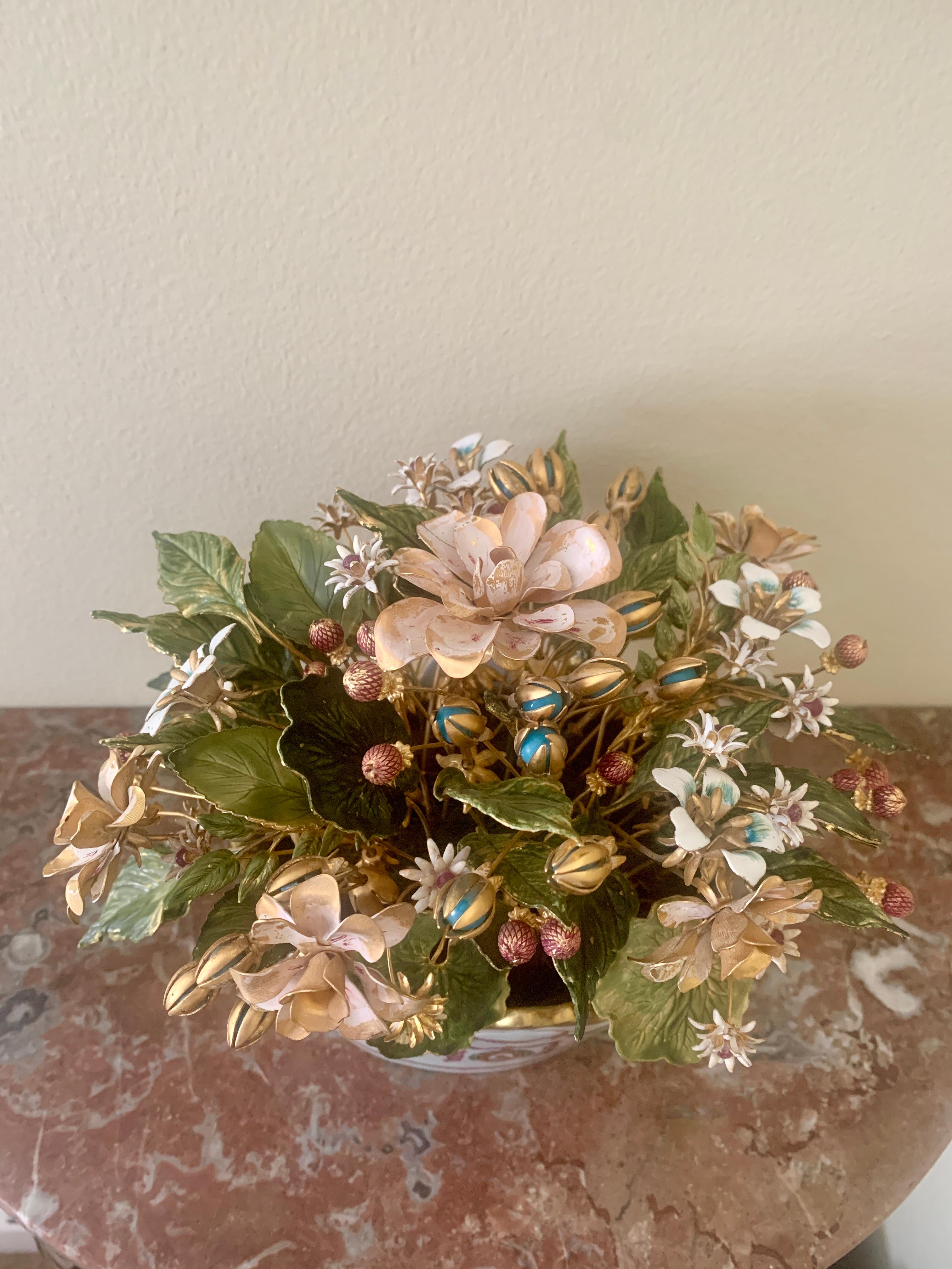 Americano Bouquet di fiori smaltati Fleurs Des Siècles di Jane Hutcheson per Gorham in vendita