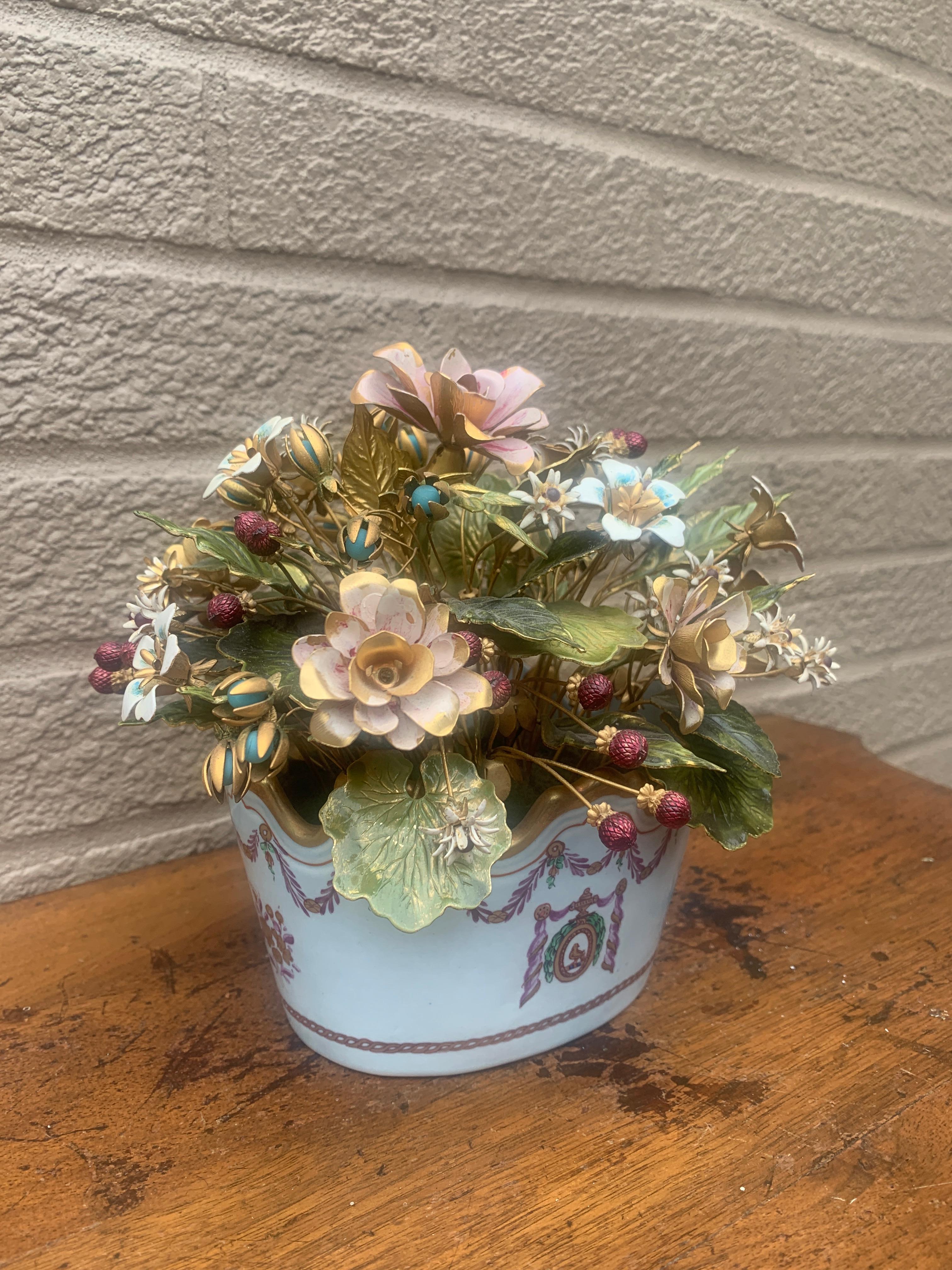 Americano Bouquet di fiori smaltati Fleurs Des Siècles di Jane Hutcheson per Gorham in vendita