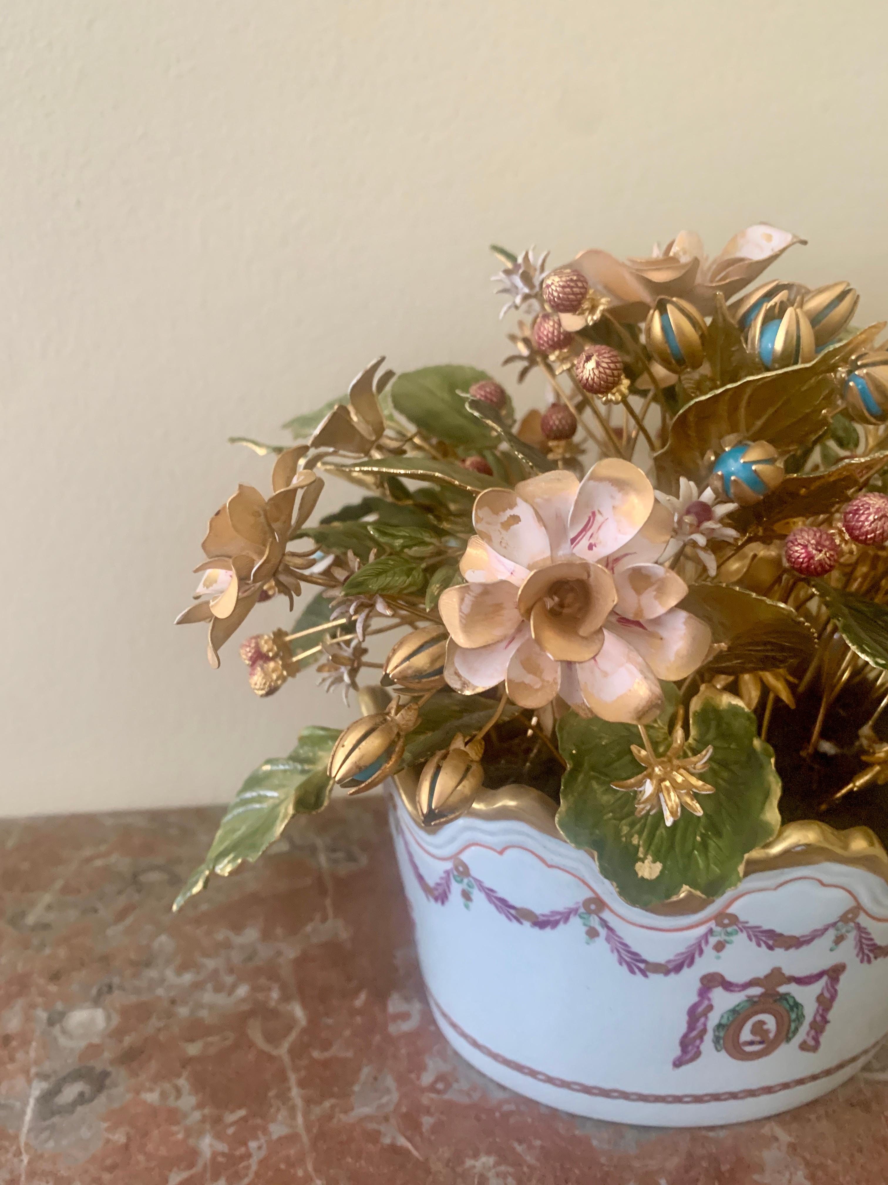 Bouquet di fiori smaltati Fleurs Des Siècles di Jane Hutcheson per Gorham In condizioni buone in vendita a Elkhart, IN