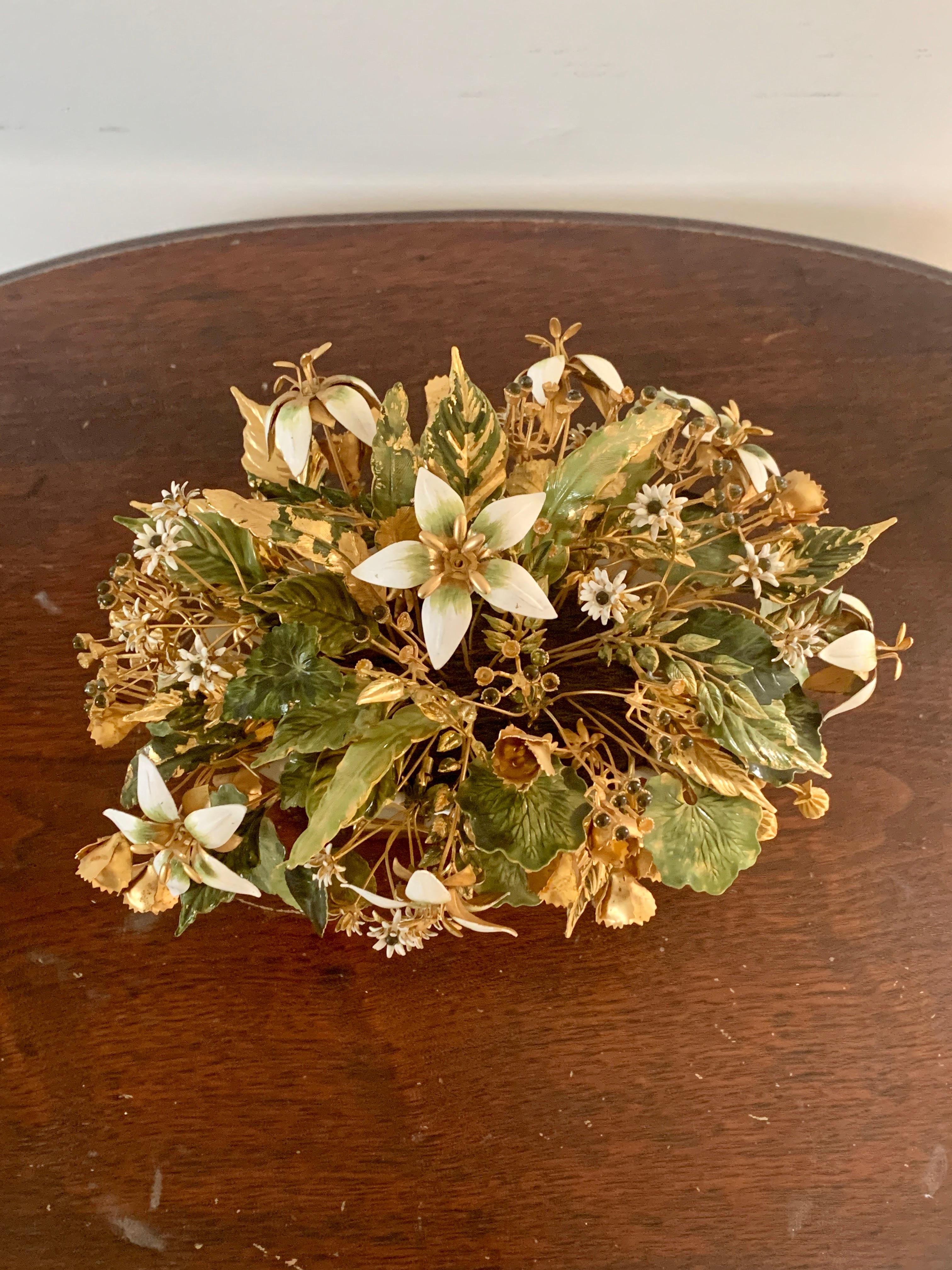 Fleurs Des Siècles Enamel Flower Bouquet by Jane Hutcheson for Gorham In Good Condition In Elkhart, IN