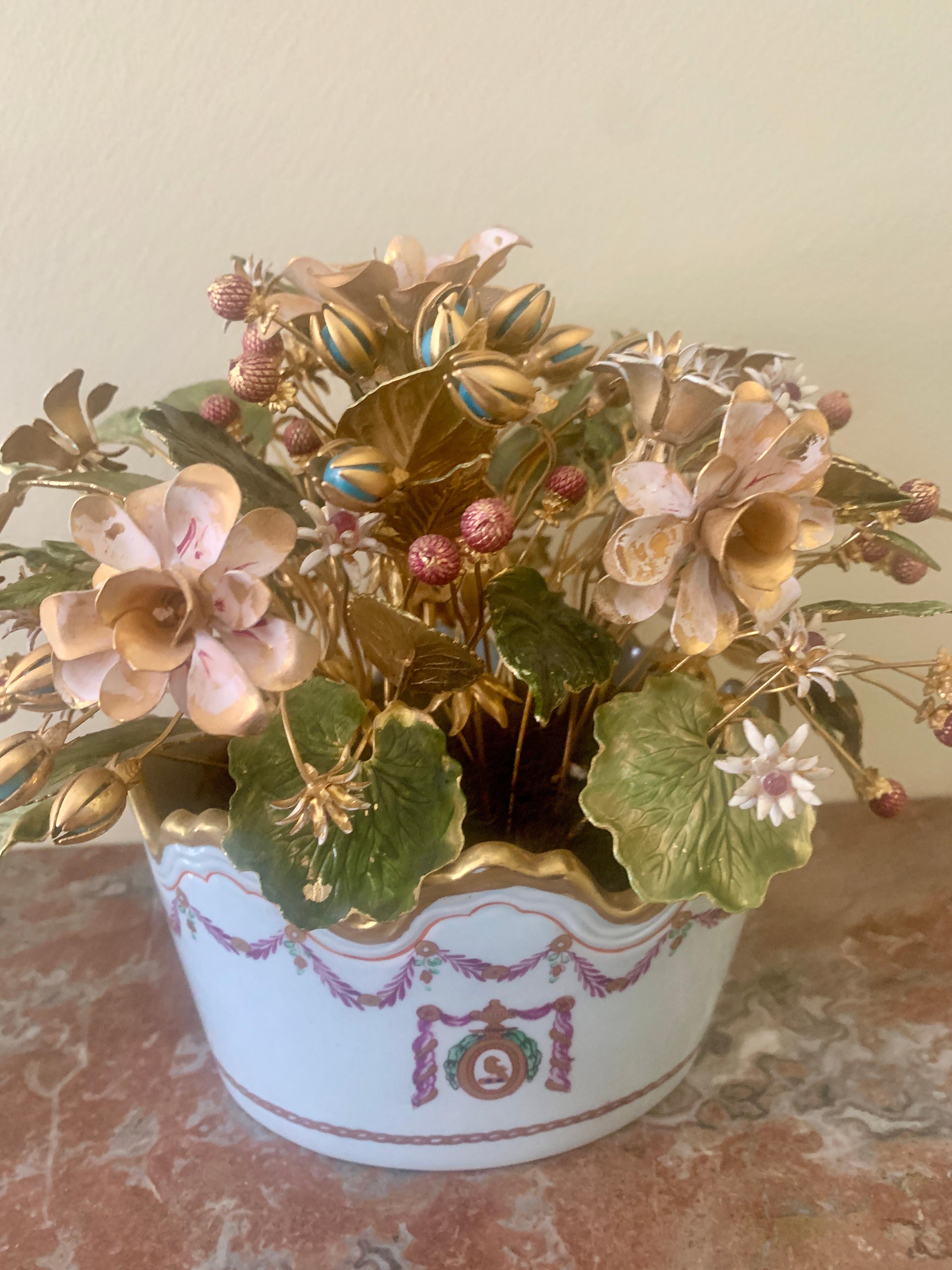 Fine XX secolo Bouquet di fiori smaltati Fleurs Des Siècles di Jane Hutcheson per Gorham in vendita