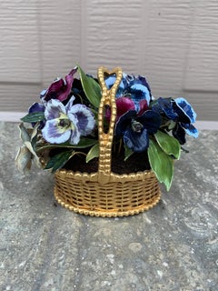 Fleurs Des Siècles Enamel Flower Bouquet of Pansies by Jane Hutcheson for Gorham