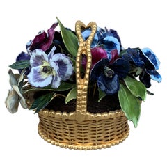 Fleurs Des Siècles Bouquet de pensées en émail par Jane Hutcheson pour Gorham