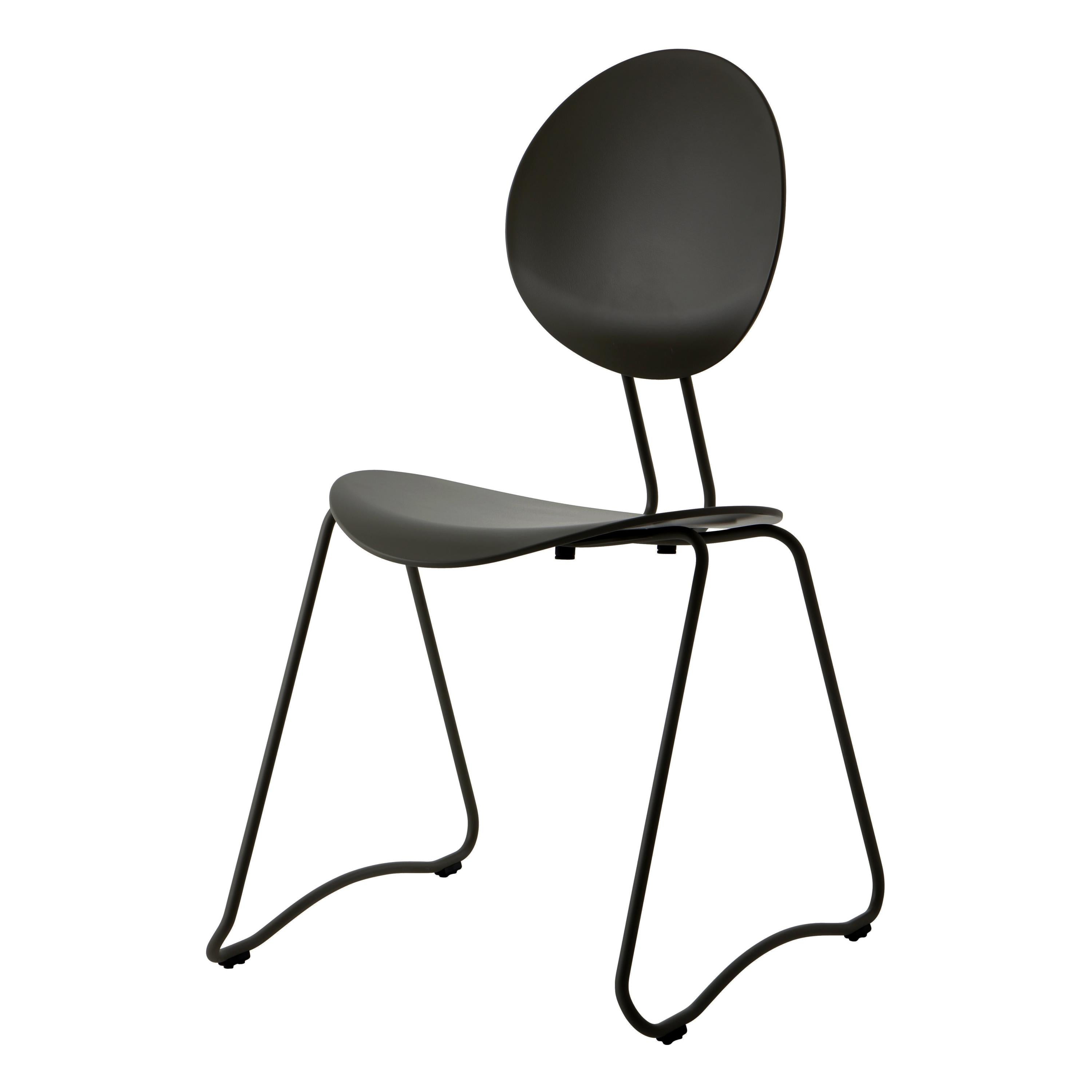 FLEX Chair in Black Powder-Coated Steel Sledge Frame by Verner Panton Quickship