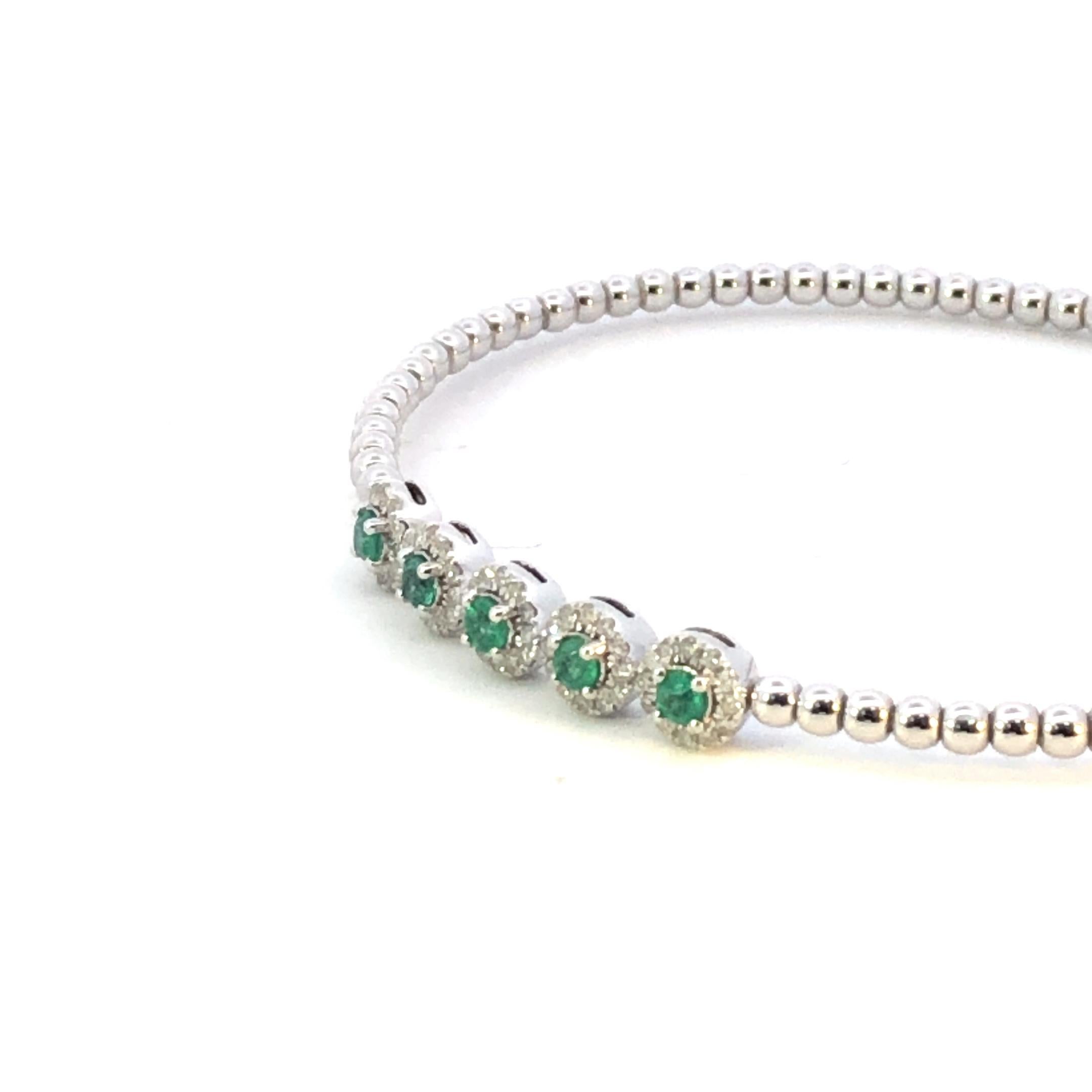 Flex Diamant & Smaragd Armreif D.35ct S.40ct 14kwg im Angebot 2