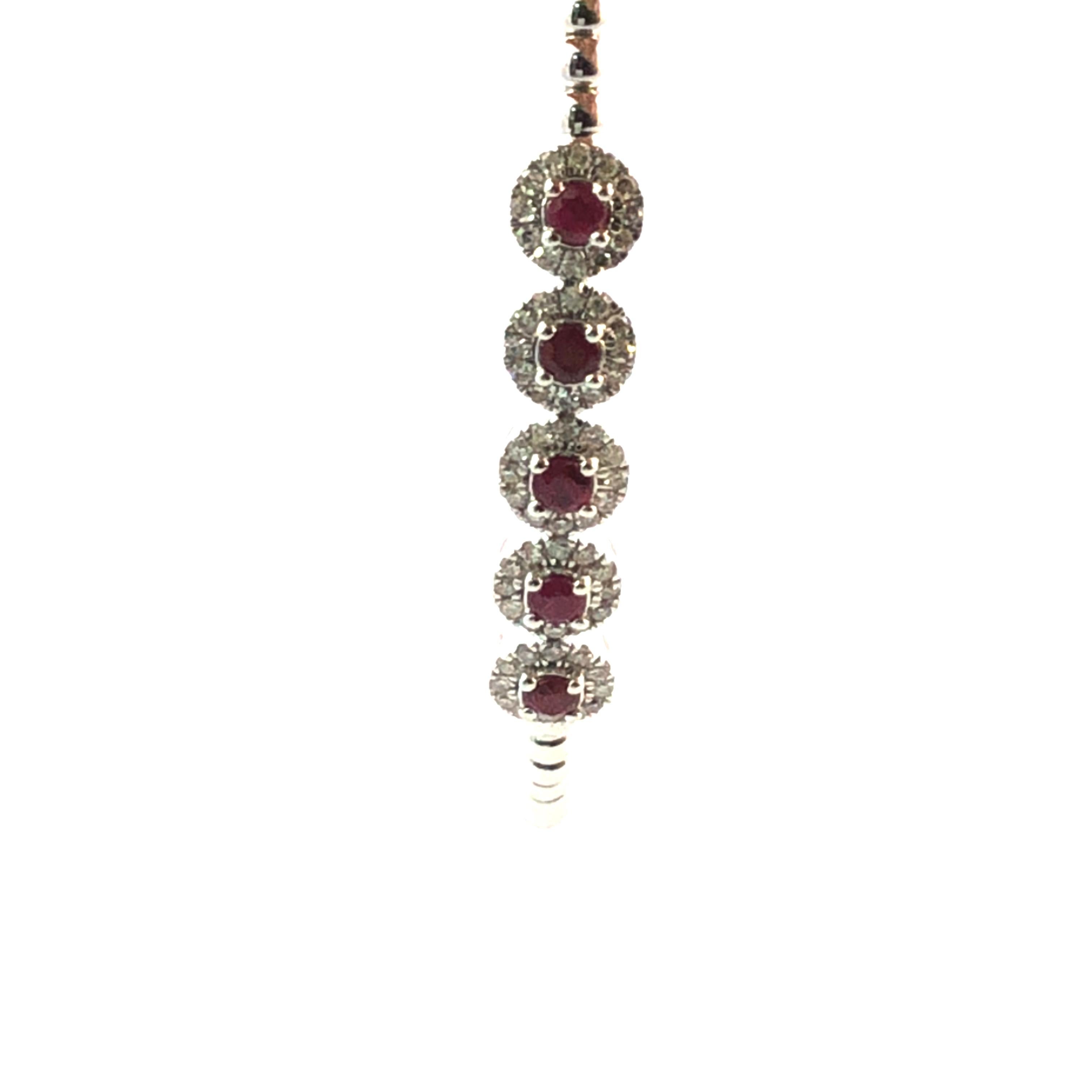 Flex Diamond & Ruby Bangle D.35ct S.40ct 14kwg For Sale 4