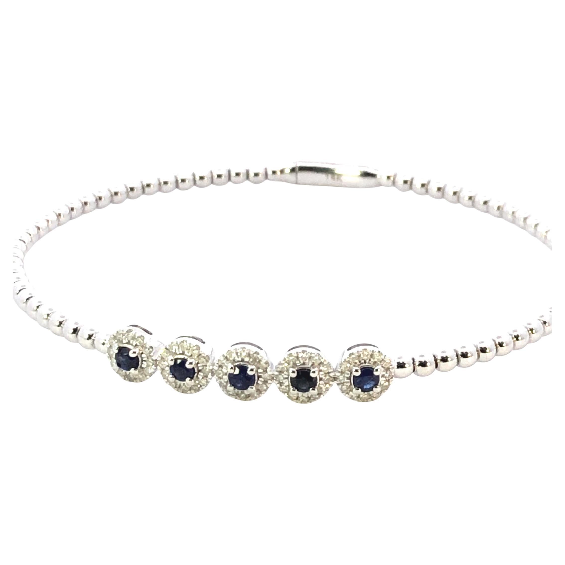 Flex Diamond & Sapphire Bangle D.35ct S.40ct 14kwg