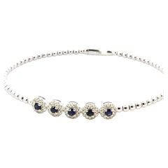 Bracciale Flex con diamanti e zaffiri D.35ct S.40ct 14kwg