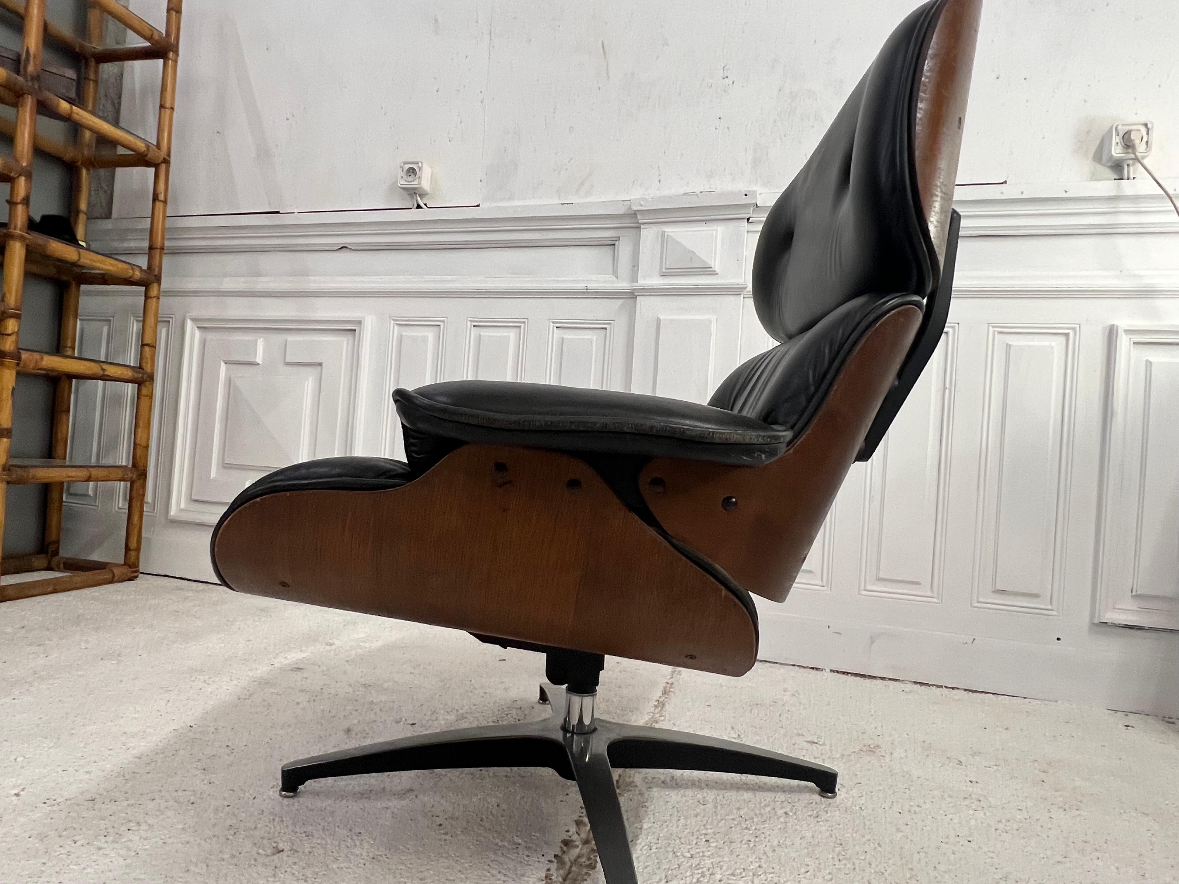 Flex Lounge Chair 1970 with Ottoman, France  5