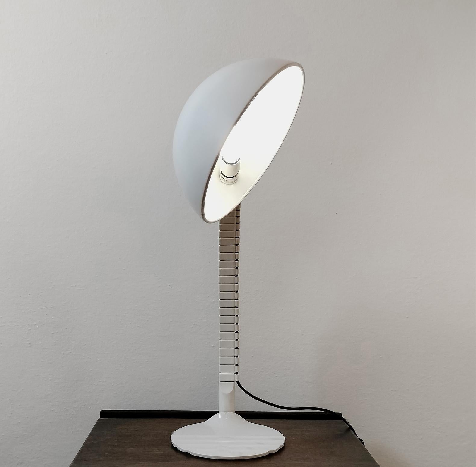 Other Flex or 660 Table Lamp in White Metal and Resin by Martinelli Luce 1970s Italy For Sale