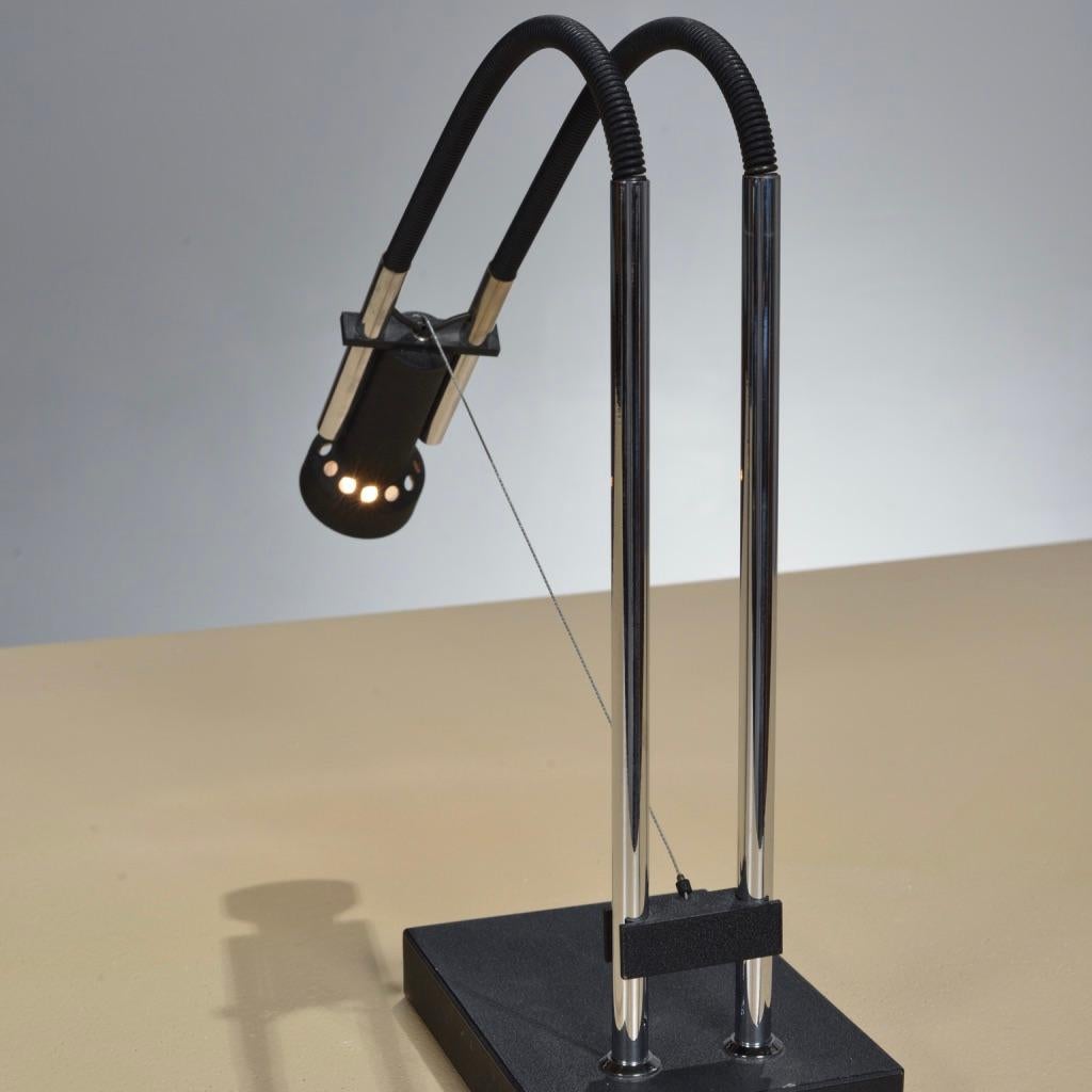 Chrome Flexa Table Lamp by Angelo Lelli for Arredoluce, Italy For Sale