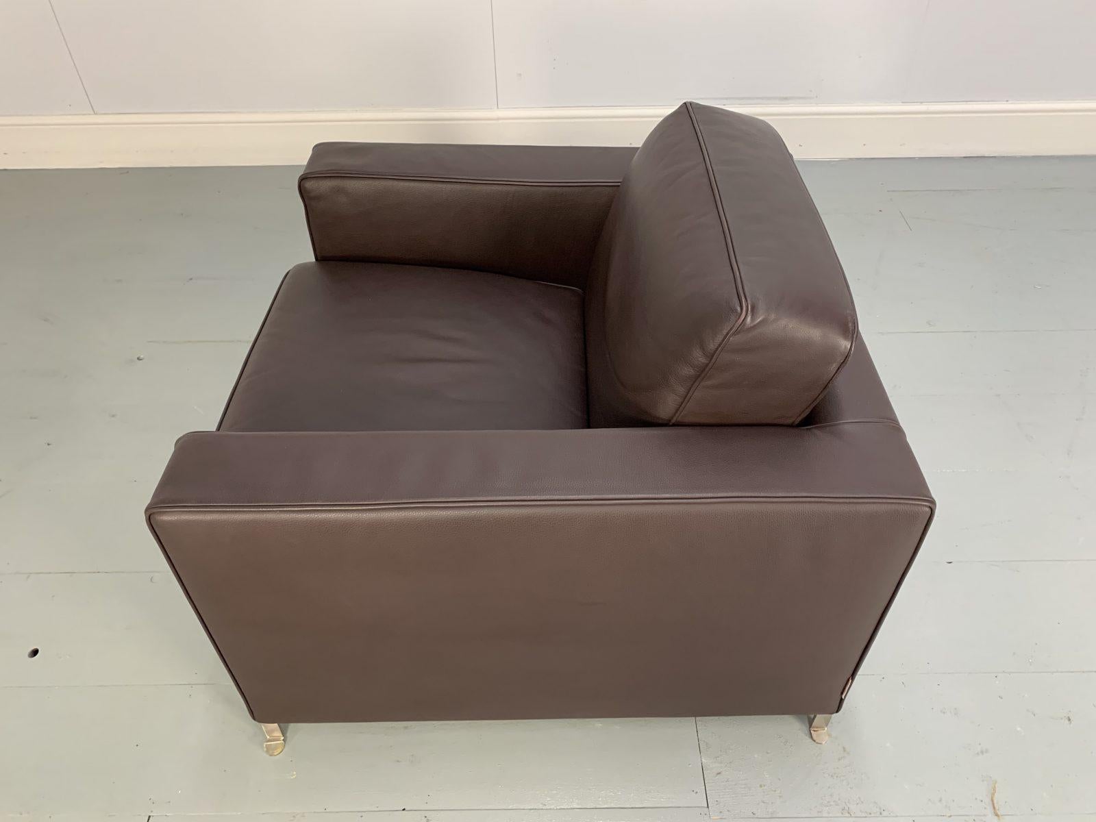 Flexform “Bob” Movement Armchair in Dark Brown Leather For Sale 5