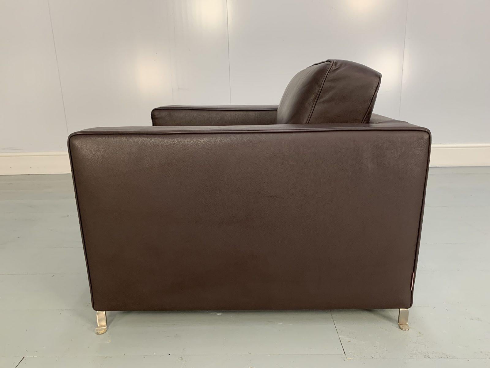 Flexform “Bob” Movement Armchair in Dark Brown Leather For Sale 1