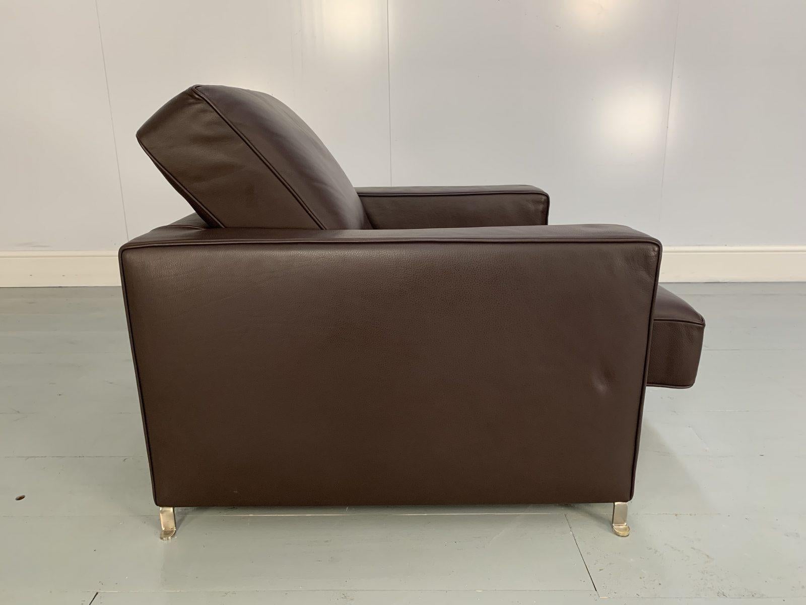 Flexform “Bob” Movement Armchair in Dark Brown Leather For Sale 2