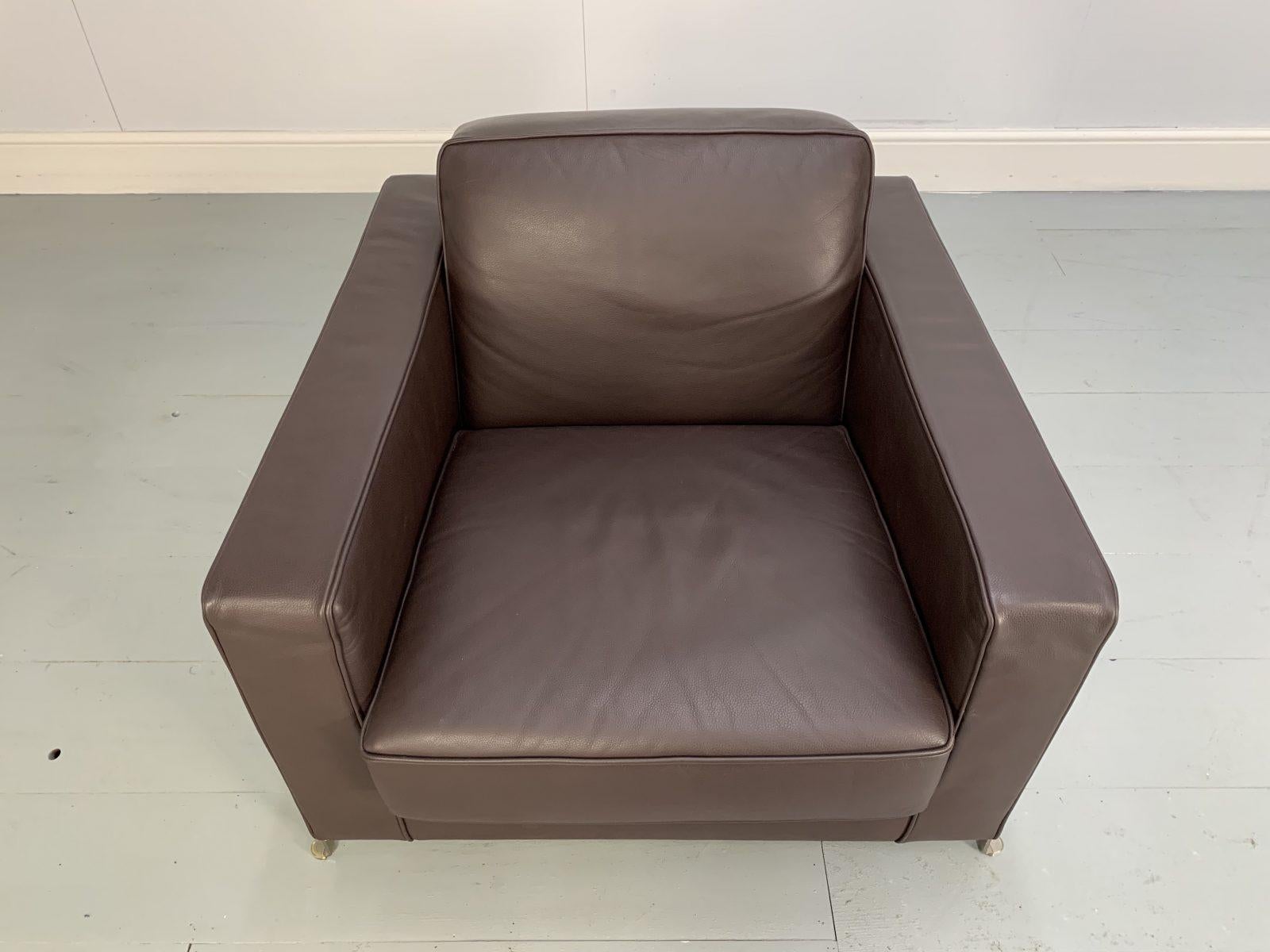 Flexform “Bob” Movement Armchair in Dark Brown Leather For Sale 3